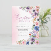 Invitation Dîner de Pâques de printemps dans un jardin floral (Debout devant)