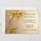 Invitation Dîner de Pâques Fleurs Forsythia Jaunes (Devant)