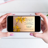 Invitation Dîner de Pâques Fleurs Forsythia Jaunes