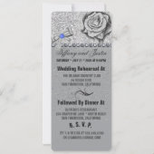 Invitation Dîner de parties scintillant, Rose, Diamants et Ré (Dos)