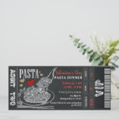 Invitation Dîner de pâtes craie Saint-Valentin dîner de fête (Debout devant)