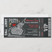 Invitation Dîner de pâtes craie Saint-Valentin dîner de fête (Devant)