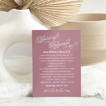 Invitation Dîner de Practice Makes Perfect Mauve<br><div class="desc">A rustic and charming handwritten Style Objets Special "practice makes perfect" wording that invites the wedding party to join the bride and groom-to-be at the wedding rehearsal and dinner to follow. Casual yet elegant style design includes a coordinating floral design on the back. Please note, the dusty rose pink /...</div>