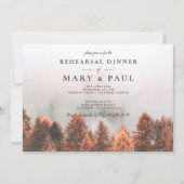 Invitation Dîner de préparation de forêt de pins d'hiver d'au (Devant)