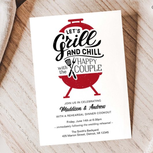 Invitation Dîner de préparation de grillades et de frissons I