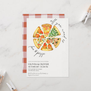 Invitation Dîner de préparation de la pizza aquarelle