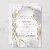 Invitation Dîner de préparation de l'agate de mélange blanc, (Devant)