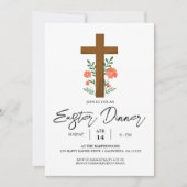 Invitation dîner de printemps de Pâques chrétien de la Croix  (Devant)