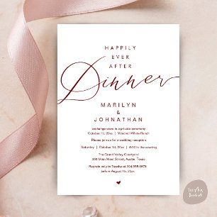 Invitation Dîner de réception de mariage au vin pour toujours