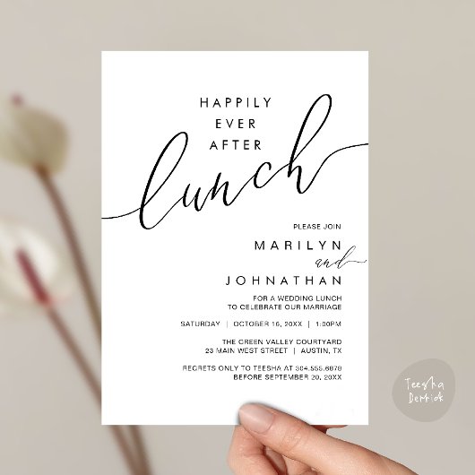 Invitation Dîner de réception de mariage de conte de fées