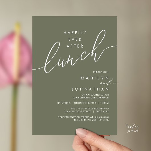 Invitation Dîner de réception de mariage de conte de fées