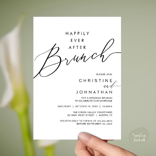 Invitation Dîner de réception de mariage de conte de fées