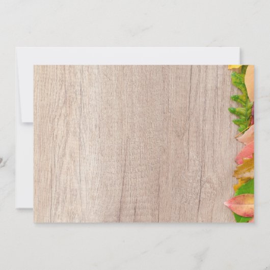 Invitation Dîner de récolte d'automne (Dos)