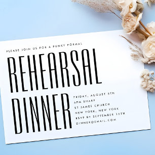 INVITATION DINER DE REHEARSAL DE MARIAGE ULTRA SIMPLE MODERNE