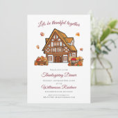 Invitation dîner de remerciement de la chute d'aquarelle (Debout devant)