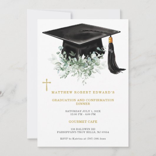 Invitation Dîner de remise des diplômes et de confirmation (Devant)