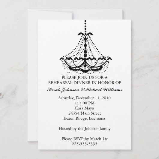 Invitation Dîner de répétition (Devant)