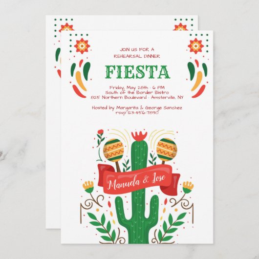 Invitation Dîner de répétition (Devant / Derrière)