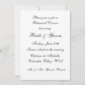 Invitation Dîner de répétition (Dos)