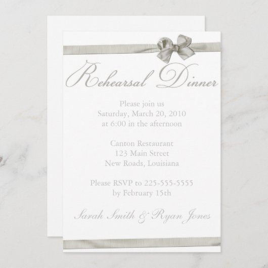 Invitation Dîner de répétition (Devant / Derrière)