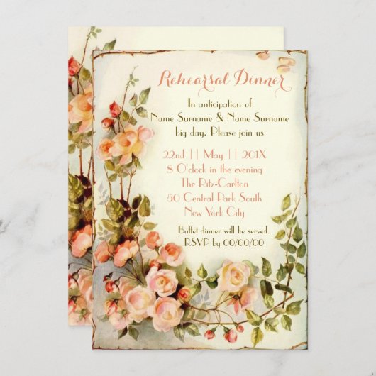 Invitation Dîner de répétition (Devant / Derrière)