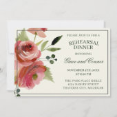 Invitation Dîner de répétition À feuillage persistant rose fl (Devant)