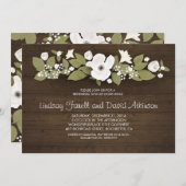 Invitation dîner de répétition à fleurs en bois rustique (Devant / Derrière)
