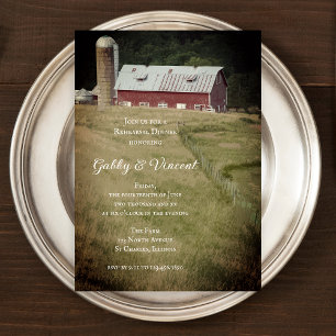 Invitation Dîner de répétition à la ferme Red Barn and Silo C