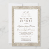 Invitation Dîner de répétition à la frontière blanche en arge (Devant)