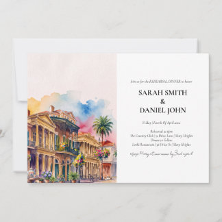 Invitation Dîner de répétition à l'aquarelle à La Nouvelle-Or