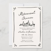Invitation Dîner de répétition à main levée (Devant)