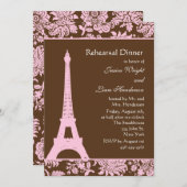 Invitation Dîner de répétition à Paris et au chocolat (Devant / Derrière)