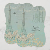 Invitation Dîner de répétition à Paris Vintage (Devant / Derrière)