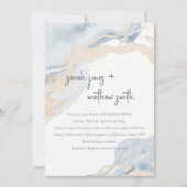 Invitation Dîner de répétition Abstrait Blue Beige Sea Beach (Devant)