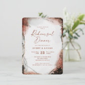 Invitation Dîner de répétition Abstrait Burnt Orange Mariage (Debout devant)