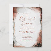 Invitation Dîner de répétition Abstrait Burnt Orange Mariage (Devant)