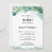 Invitation Dîner de répétition Abstrait d'aquarelle verte (Devant)