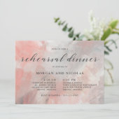 Invitation Dîner de répétition Abstrait de corail poussiéreux (Debout devant)