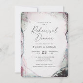 Invitation Dîner de répétition Abstrait violet Mariage modern (Devant)