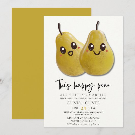 Invitation Dîner de répétition amusant (Devant / Derrière)