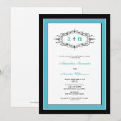 Invitation Dîner de répétition (aqua) (Devant / Derrière)