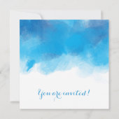 Invitation Dîner de répétition Aquarelle bleu d'été (Dos)