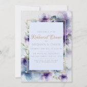 Invitation Dîner de répétition | Aquarelle bleu violet (Devant)