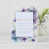 Invitation Dîner de répétition | Aquarelle bleu violet (Debout devant)