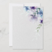 Invitation Dîner de répétition | Aquarelle bleu violet (Dos)