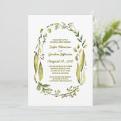 Invitation dîner de répétition aquarelle laurier rustique (Debout devant)