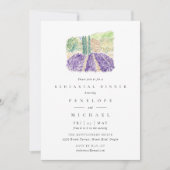 Invitation Dîner de répétition aquarelle Lavender Fields (Devant)