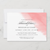 Invitation Dîner de répétition | Aquarelle Rose corail (Devant)