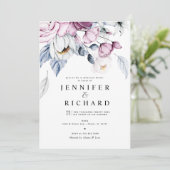 Invitation Dîner de répétition Aquarelle rose et bleu (Debout devant)