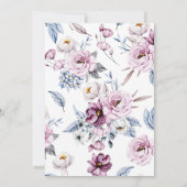 Invitation Dîner de répétition Aquarelle rose et bleu (Dos)